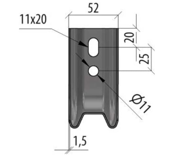 Консоль Система КМ L-образная, 200 мм INOX304 LO8744 KSL200 INOX304