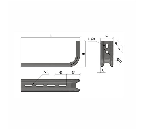 Консоль Система КМ L-образная, 150 мм INOX304 LO8746 KSL150 INOX304