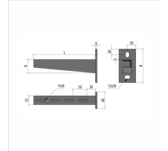 Сварная усиленная консоль Система КМ 200 мм INOX304 LO1585 KSU200 INOX304