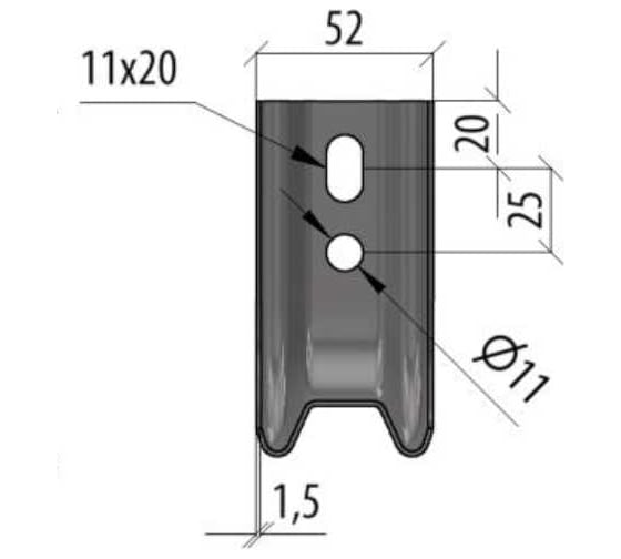 Консоль Система КМ L-образная, 100 мм INOX304 LO8721 KSL100 INOX304