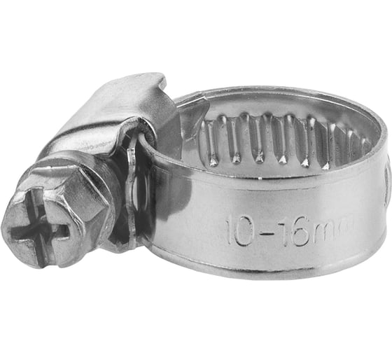 Обжимной хомут из нержавеющей стали MasterProf 10-16 мм, 2 шт ИС.140235 1