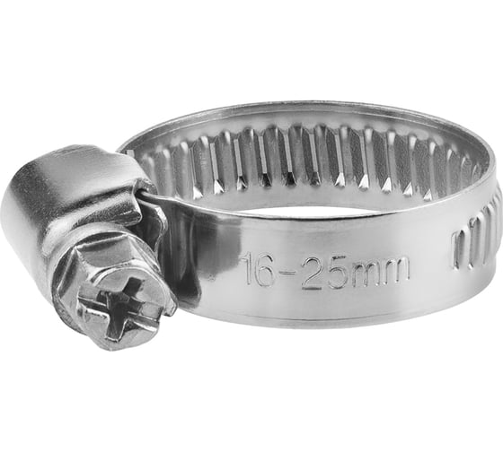 Обжимной хомут из нержавеющей стали MasterProf 16-25 мм, 2 шт ИС.140239