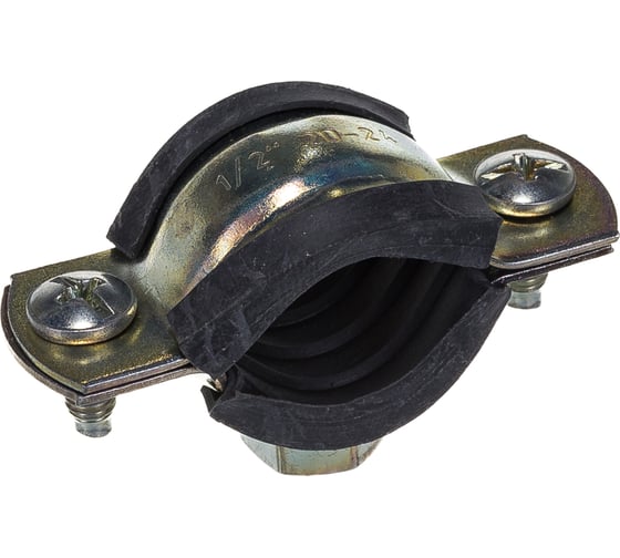 Оцинкованный хомут с резиновым уплотнителем MasterProf 1/2", M8 ИС.140002