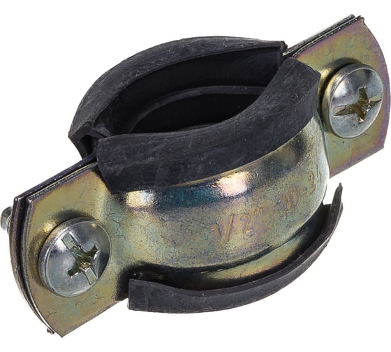 Оцинкованный хомут с резиновым уплотнителем MasterProf 1/2", M8 ИС.140002