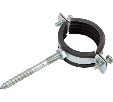 Оцинкованный хомут с резиновым уплотнителем MasterProf 1.1/2", M8, с шурупом и дюбелем ИС.140020