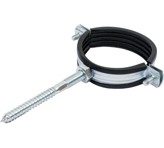 Оцинкованный хомут с резиновым уплотнителем MasterProf 2.1/2", M10, с шурупом и дюбелем ИС.140023