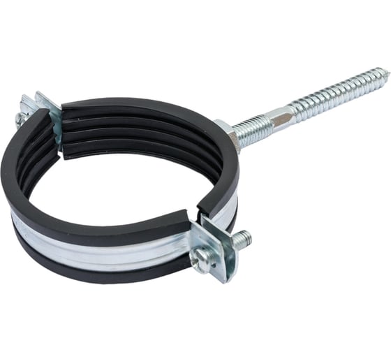 Оцинкованный хомут с резиновым уплотнителем MasterProf 2.1/2", M10, с шурупом и дюбелем ИС.140023