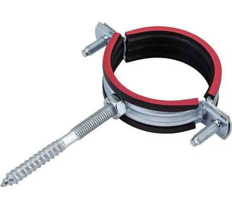 Оцинкованный хомут с резиновым уплотнителем MasterProf 2", M8, с шурупом и дюбелем ИС.140021