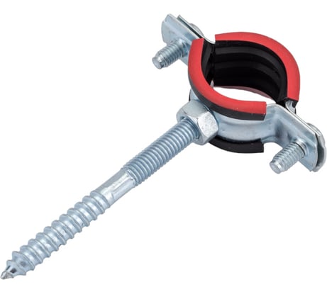 Оцинкованный хомут с резиновым уплотнителем MasterProf 3/4", M8, с шурупом и дюбелем ИС.140017