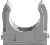 Крепёж-клипса для труб, полистирол, серая, диаметр 20мм, 100шт Промрукав 2720