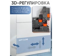 Направляющие полного выдвижения GTV MODERN SLIDE L-500 c 3D регулировкой, с доводчиком PB-3D0SHX18-500-H