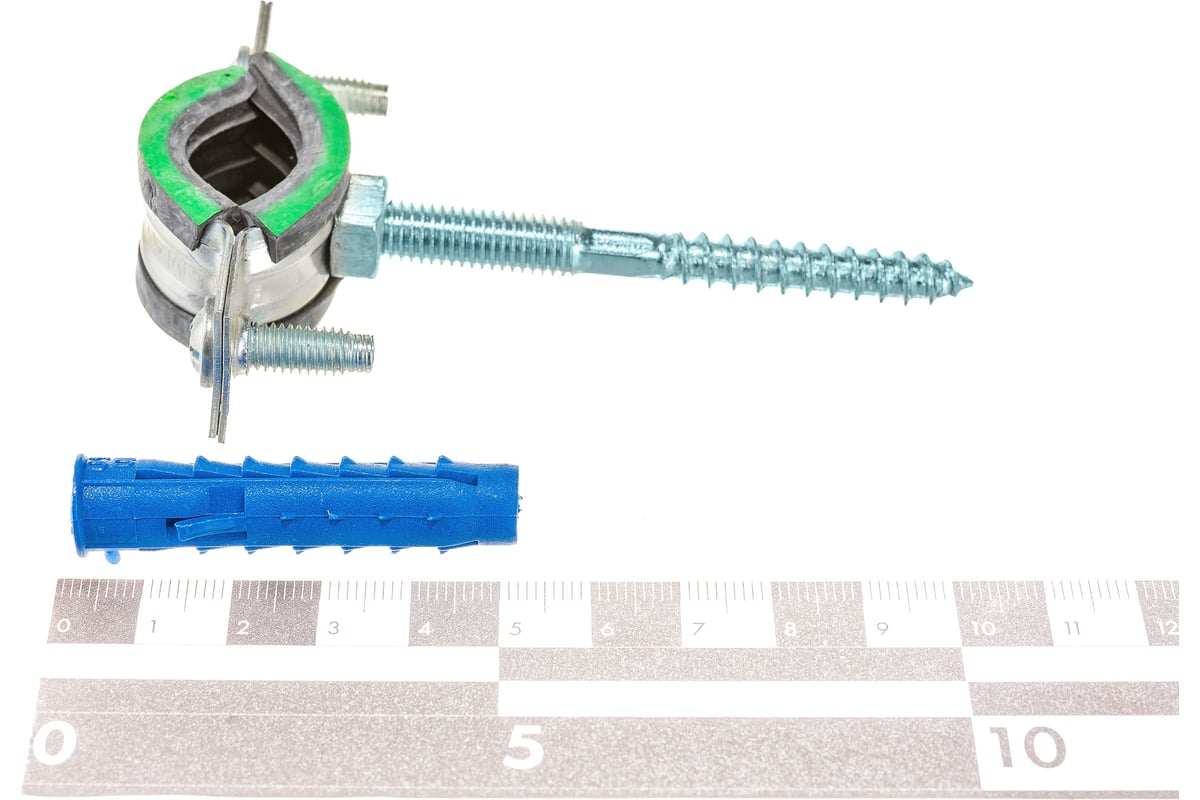 Хомут с резиновым уплотнителем, шурупом и дюбелем Tech-Krep 1/2, 20 ...