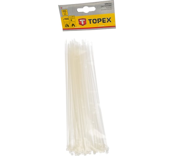 Хомуты 2,5 x 200 мм 100 штук TOPEX 44E971 1