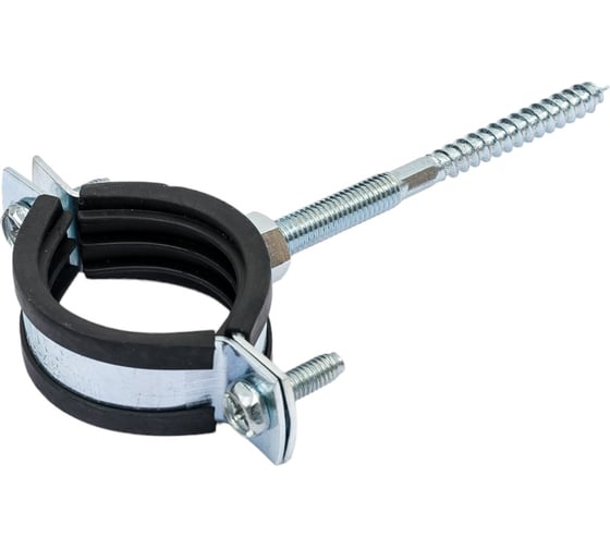 Стальной хомут Rvc (38-43) 1 1/4", с резиновым уплотнителем и крепежом М8x100 в комплекте дюбель 09100