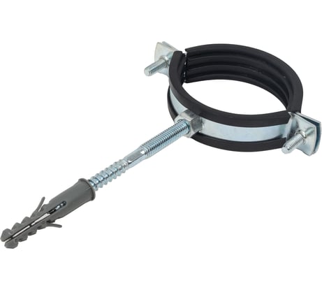 Стальной хомут Rvc (60-64) 2", с резиновым уплотнителем и крепежом М8x100 в комплекте дюбель 09102