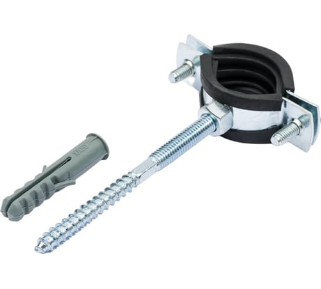 Стальной хомут Rvc (26-30) 3/4", с резиновым уплотнителем и крепежом М8x100 в комплекте дюбель 09098