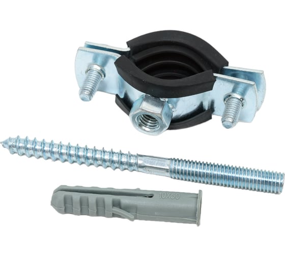 Стальной хомут Rvc (20-25) 1/2", с резиновым уплотнителем и крепежом М8x100 в комплекте дюбель 09097