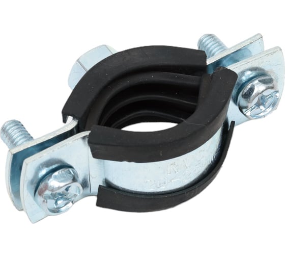 Стальной хомут Rvc (20-25) 1/2", с резиновым уплотнителем и крепежом М8x100 в комплекте дюбель 09097