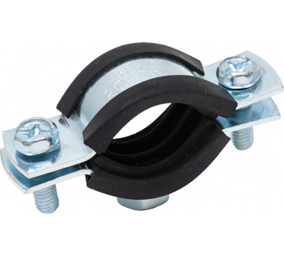 Стальной хомут Rvc (20-25) 1/2", с резиновым уплотнителем и крепежом М8x100 в комплекте дюбель 09097