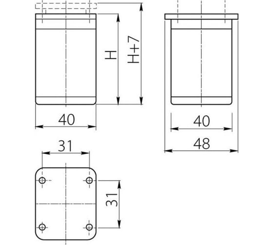 Регулируемая опора GTV NM-DАР77-060, D-40 мм, H-60 мм, 70 кг, 4 шт. NM-DAP77-060-K