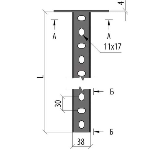 Универсальная потолочная стойка Система КМ 37x29x2,0 L250 мм INOX304 UPTM250 INOX304