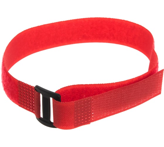 Стяжки велькро FORTISFLEX КСВ-П 25х450 красные 75056