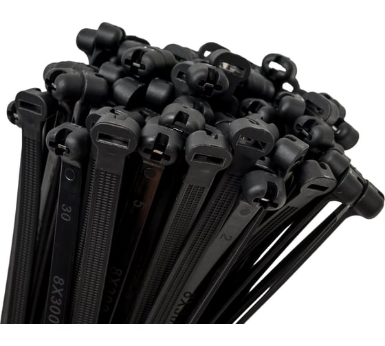 Нейлоновые стяжки FORTISFLEX КСЗ 8х300 черные 74113