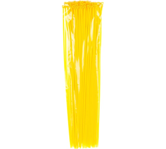 Нейлоновые стяжки FORTISFLEX КСС 4х370 желтые 56173