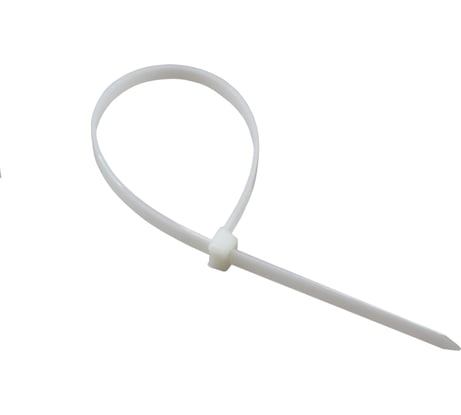 Нейлоновая многоразовая стяжка REXANT 300x7,5мм, белая 100 шт/уп 07-0309