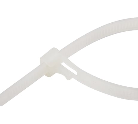 Нейлоновая многоразовая стяжка REXANT 200x7,5мм, белая 100 шт/уп 07-0209