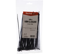 Кабельная стяжка Fischer UBN 2.5X200 устойчивая к УФ 100 шт. 87490