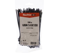 Кабельная стяжка Fischer UBN 3.6X150 устойчивая к УФ 100 шт. 87491