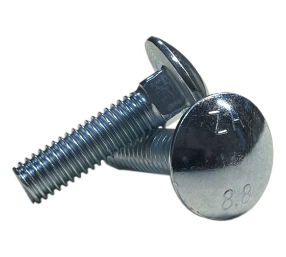 Болт ZAMETAL М8x40, DIN 603, ISO 8677, цинк, класс прочности 8.8 (уп. 5 кг) ZA103269 1