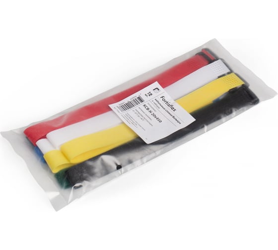 Стяжки велькро в наборе FORTISFLEX КСВ-Н 20х450 12 шт 77930