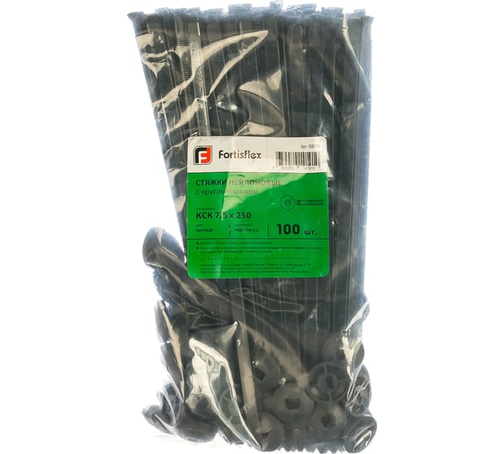 Нейлоновые стяжки FORTISFLEX КСК 7.5х250 100 шт 68098