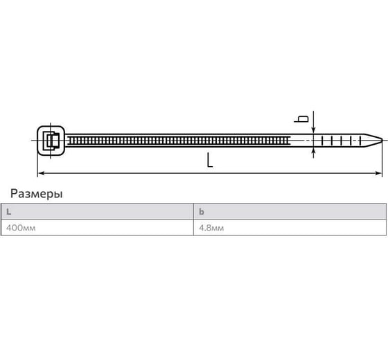 Нейлоновые стяжки FORTISFLEX КСТ 5х400 100 шт 75482
