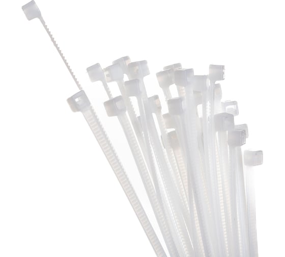 Нейлоновые стяжки FORTISFLEX КСС 3х200 мм белый 100 штук 49394