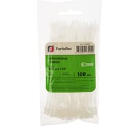 Нейлоновые стяжки FORTISFLEX КСС 3х120 мм белый 100 штук 49392 15537604