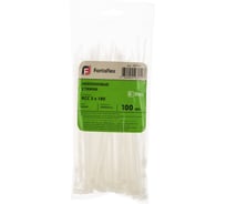 Нейлоновые стяжки FORTISFLEX КСС 5х180 мм белый 100 штук 49784