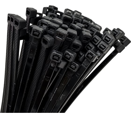 Нейлоновые стяжки FORTISFLEX HCC easyfix 5x350 мм, черный, 100 шт. 87783