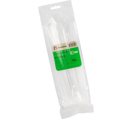 Нейлоновые стяжки FORTISFLEX КСС 4х250 белый 100 штук 49398