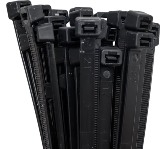 Нейлоновые стяжки FORTISFLEX КСС 8х350 черный 100 штук 50284