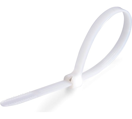 Нейлоновые стяжки с металлическим зубом FORTISFLEX КСЗ 3x100 белый 100 штук 58491