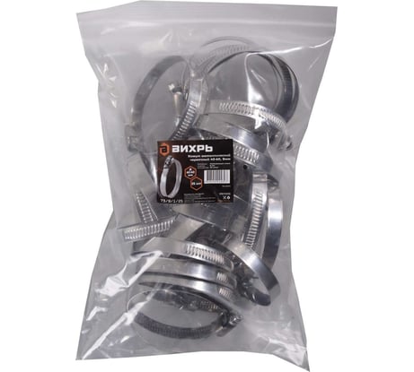 Металлический червячный хомут Вихрь 40-60, 9мм 25 шт 73/9/1/25