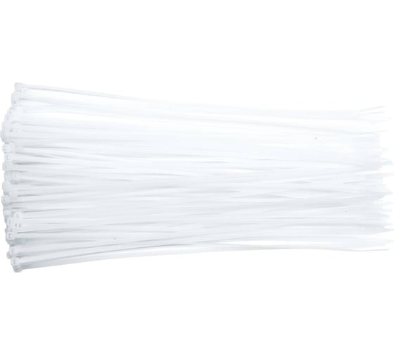 Хомуты VOREL пластмассовые, 200x4.8 мм, 100 шт., белые 73906