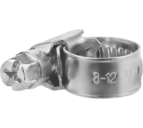 Обжимной червячный хомут MasterProf нержавеющая сталь, 8-12 мм, 10 шт. ИС.140166.10