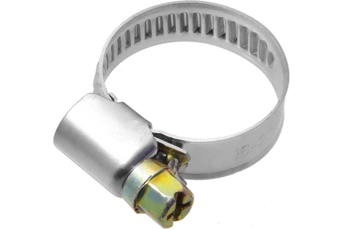 Обжимной червячный хомут MasterProf нержавеющая сталь, 16-25 мм, 10 шт ...