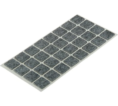 Мебельная накладка ТУНДРА 19x19 мм, квадратная, серая, 32 шт. 2942289