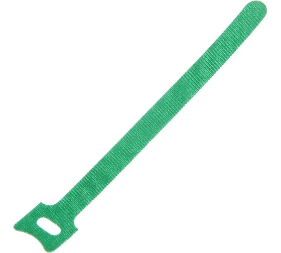 Стяжки-липучки для проводов ТУНДРА 150x10x1,5 мм, цвет зеленый, 10 шт. 9231312 1
