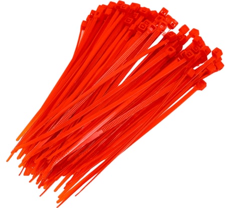 Нейлоновый хомут для стяжки ТУНДРА krep 2.5x100 мм, цвет красный, в упаковке 100 шт. 2393897